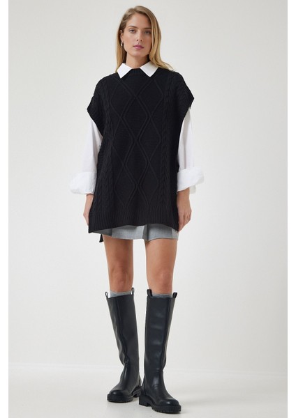 Bağlama Detaylı Oversize Triko Süveter