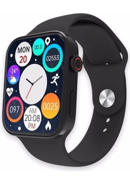 Konuşma Özellikli Smaart Watch 7 Akıllı Saat Su Geçirmez Yan Tuşlu Köşeli Yeni Alüminyum Kasa (Siyah)