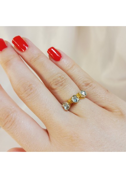 El Yapımı Altın Rengi Ip Örgü Makrome Ayarlanabilir Asansörlü Beyoğlu Taşı Üçtaş Yüzük, Kadın Ayarlanabilir Tria Yüzük, Taşlı Yüzük, Üçtaş Yüzük, Tria Yüzük, Makrome Yüzük, Kadın Yüzük