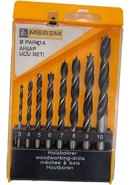 8 Parça Ahşap Matkap Ucu Seti