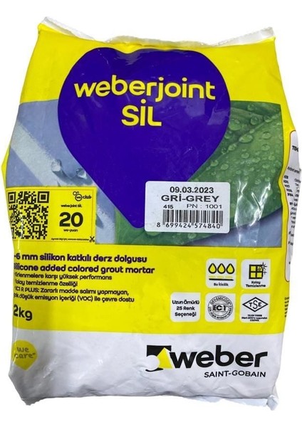 Fırsat Byr Weber Joint Sil 415 Gri Derz Dolgu 2 kg Yeni