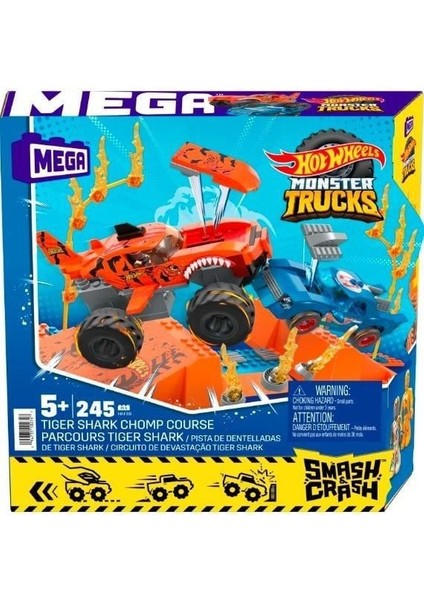 Fırsat Byr HKF88 Mega™ ® Smash N Crash Tiger Shark Çarpışma Seti 245 Parça +5 Yaş Yeni