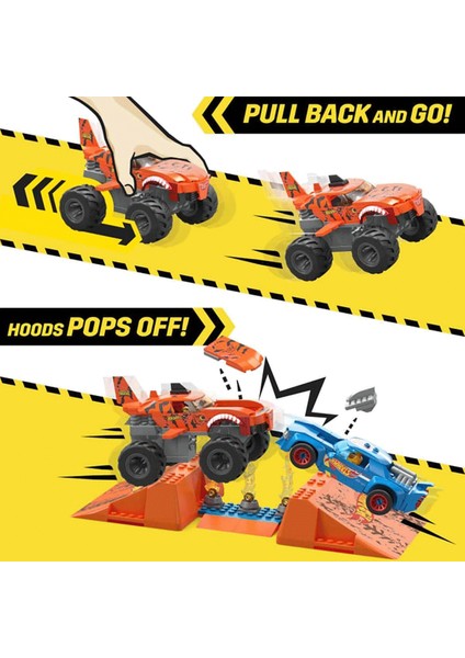 Fırsat Byr HKF88 Mega™ ® Smash N Crash Tiger Shark Çarpışma Seti 245 Parça +5 Yaş Yeni