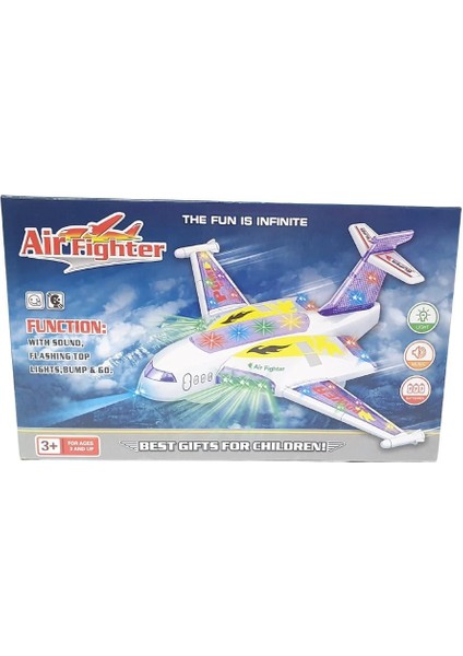 Fırsat Byr Yerde Gezen Işıklı Sesli Çarp Dön Uçak 37X27 cm Yeni