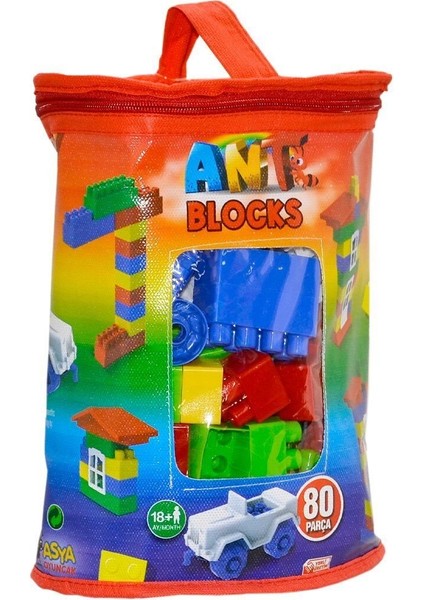 Fırsat Byr ANT081 Ant Blocks 80 Parça Çantalı Blok Seti Yeni