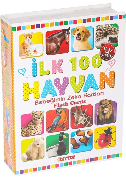 Fırsat Byr 1741 Flash Card Ilk 100 Hayvanlar Eğitici Kartlar -Dıytoy Yeni
