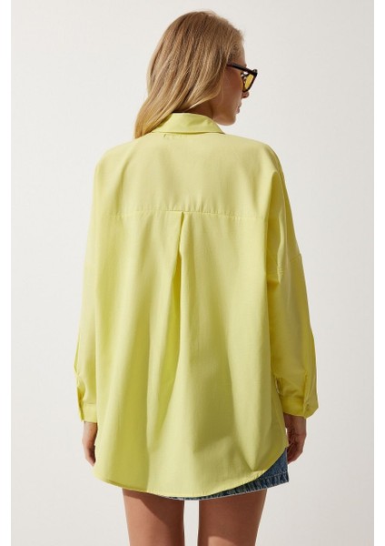 Kadın Oversize Uzun Basic Gömlek