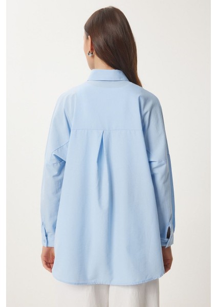 Kadın Oversize Uzun Basic Gömlek