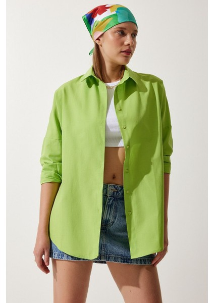Kadın Oversize Uzun Basic Gömlek