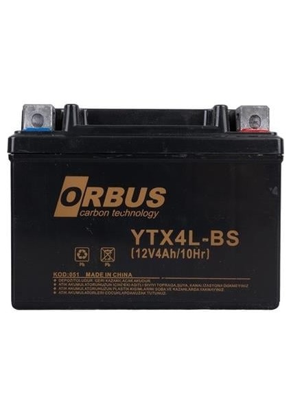 Fırsat Byr YTX4L-BS 12V 4A Motosiklet Aküsü (114 x 66 x 88 Mm) (1.6kg) Yeni