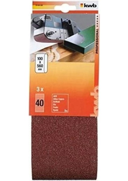 Bant Zımpara 9144-04 100X560 mm 40 Kum 3 Adet