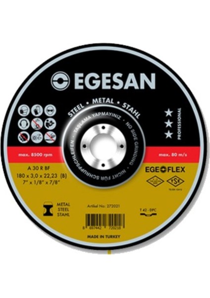 Metal Kesme Taşı 230X3,0X22,23 Egeflex Taş