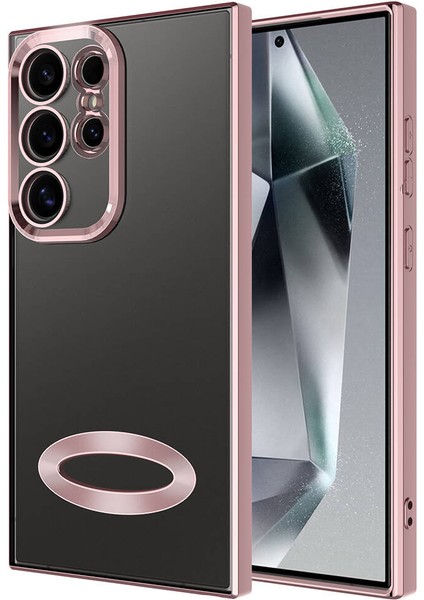 Samsung Galaxy S24 Ultra ile Uyumlu Kılıf Rose Gold Disk Kapak Kamera Korumalı (Samsung Galaxy S24 Ultra ile Uyumlu, Rose Gold)