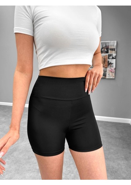 Kadın Dalgıç Kumaş Toparlayıcı Yüksek Bel Çok Amaçlı Biker Şort Tayt indirimleri