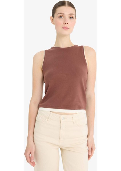 Slim Fit Dar Kesim Bisiklet Yaka Basic Düz Ribana Atlet F5581AX25SM fırsatları