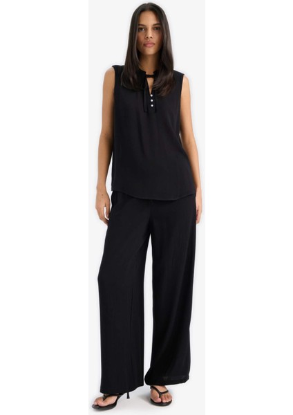 Regular Fit Beli Lastikli Bağcıklı Plaj Pantolonu-Fall in Love D9763AX25SM modelleri