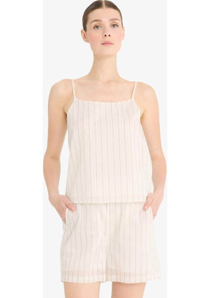 Regular Fit Kare Yaka Çizgili Modal Askılı Bluz F0397AX25SP fırsatları