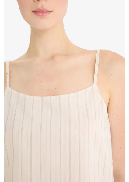 Regular Fit Kare Yaka Çizgili Modal Askılı Bluz F0397AX25SP indirimleri