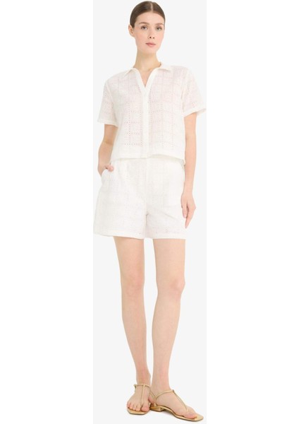 Regular Fit Brode Kısa Kollu Gömlek F5857AX25SM fiyatları