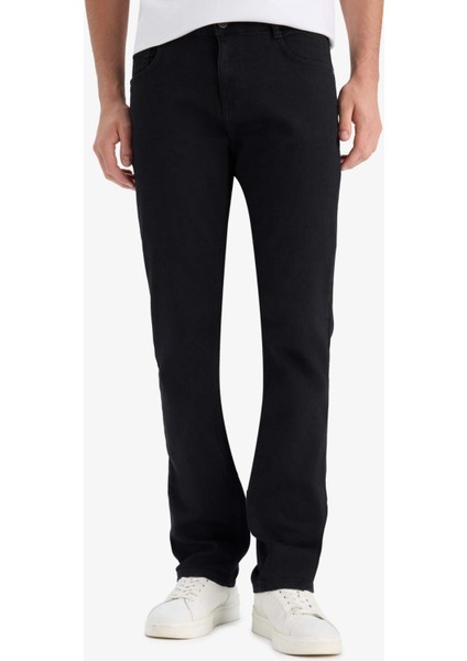 Sergio Regular Fit Normal Kalıp Normal Bel Boru Paça Siyah Jean Pantolon E7267AX25SM