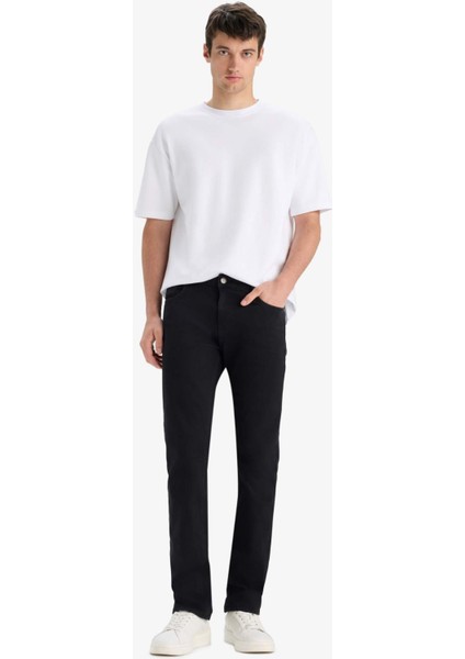Sergio Regular Fit Normal Kalıp Normal Bel Boru Paça Siyah Jean Pantolon E7267AX25SM