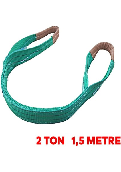 Vinç Sapan Polyester Spanzet 2 Ton 1.5 Metre Turkuaz Sağlam Yük Kaldırma Taşıma Indirme Halat