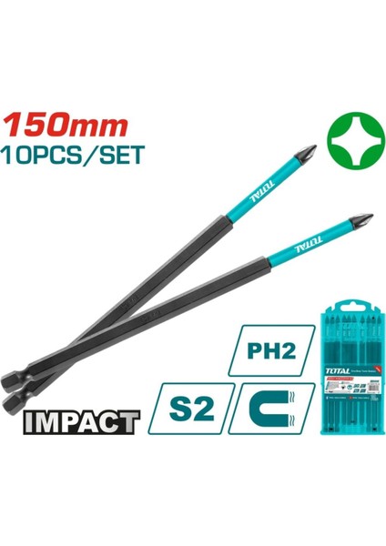 Darbeli 150MM Ph2 Bits Ucu Mıknatıslı 1 Adet Yüksek Kalite Nms Hırdavat