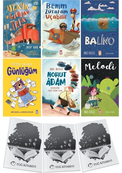 Uzaya Giden Tren-Benim Zürafam Uçabilir-Balino-Kitap Okuma Günlüğüm-Nohut Adam-Melodi 6lı Set Mert Arık & Anıl Basılı + Hediyeli