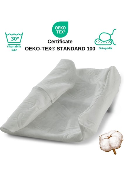 Japon Yastık Kılıfı Çift Taraflı Visco Visko 51X41X13-11CM