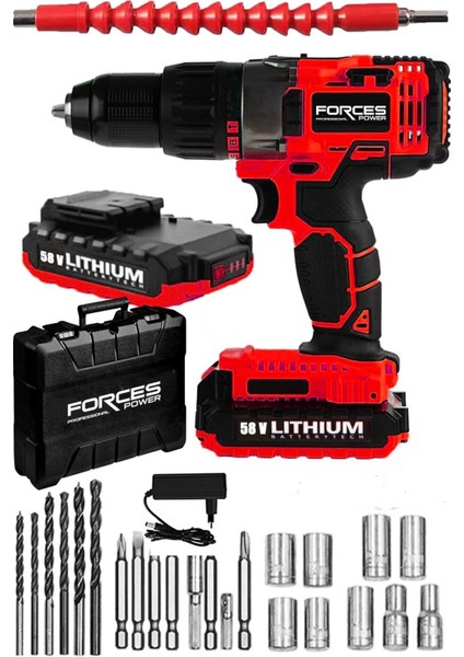 Germany New Profesyonel 24V 5 Ah X-Tork Sjs Metal Şanzıman Çift Akülü Darbeli Şarjlı Matkap