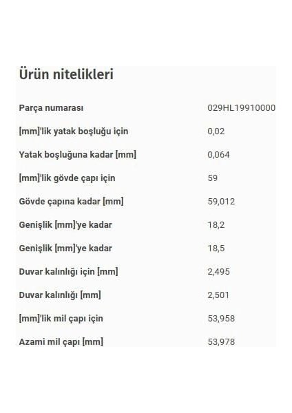 Ana Yatak Std Vag A1 A3 A4 A5 A6 Bo1 Cad3 Craft Go4-5-6 Jet3-4 Pas Po5 T5 00-