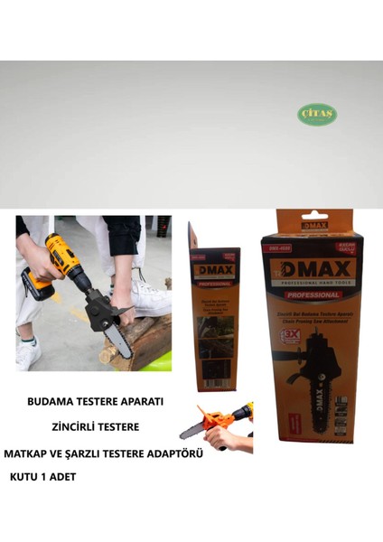 Matkap Ucu Şarjlı Matkap-Elektirli Matkap Dal Budama Testere Aparatı Zincirli Dönüştürücü