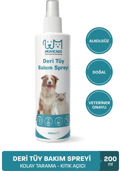 Kedi Köpek Kıtık Açıcı Sprey Kolay Tarama Deri Bakım Solüsyonu Kene Pire Bit Parazitlere Karşı Sprey Anti Parazit Spreyi