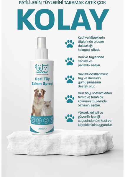 Kedi Köpek Kıtık Açıcı Sprey Kolay Tarama Deri Bakım Solüsyonu Kene Pire Bit Parazitlere Karşı Sprey Anti Parazit Spreyi