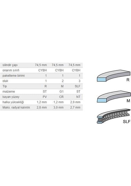 Segman Seti 74,50MM Vag A1 A3 Q2 Cad4 Go6-7 Jet4 Pas Po6 Tıguan 13-