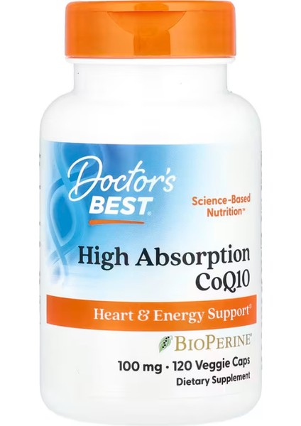 High Absorption COQ10 With Bioperine®, 100 Mg, 120 Veggie Caps