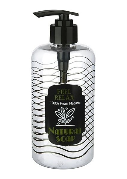 Şeffaf Sıvı Sabunluk Yuvarlak Plastik Pompalı 500 ml