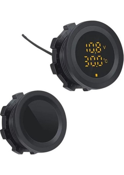 Dijital Akü Voltaj Seviye ve Isı Ölçer 28MM Çap (12-24V Dc) Yuvarlak Panel Tip fiyatları