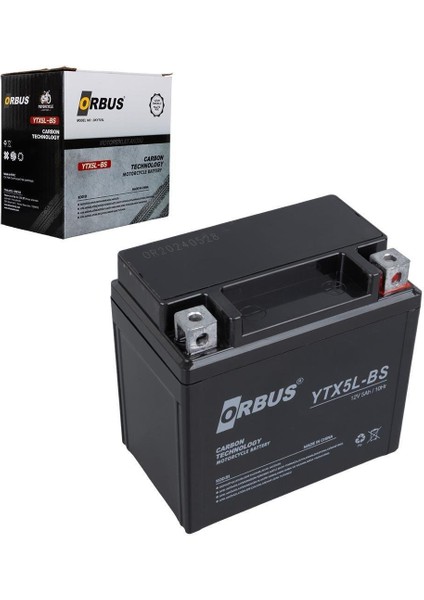YTX5L-BS 12V 5A Motosiklet Aküsü (114 x 70 x 106 Mm) (1.8kg)
