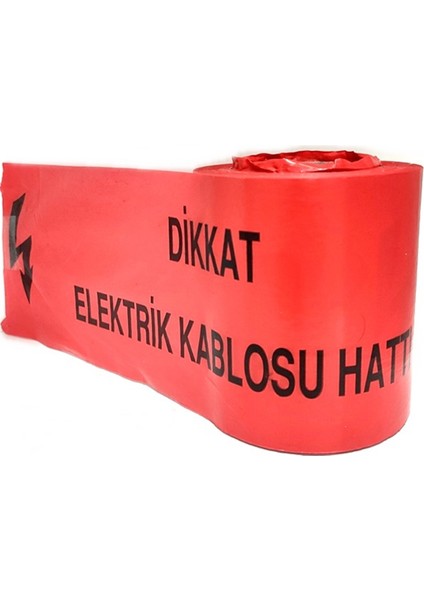 Dikkat Elektrik Kablosu Hattı Ikaz Bandı 15cm Emniyet Şeridi Elektrik Kablosu Hattı Uyarı