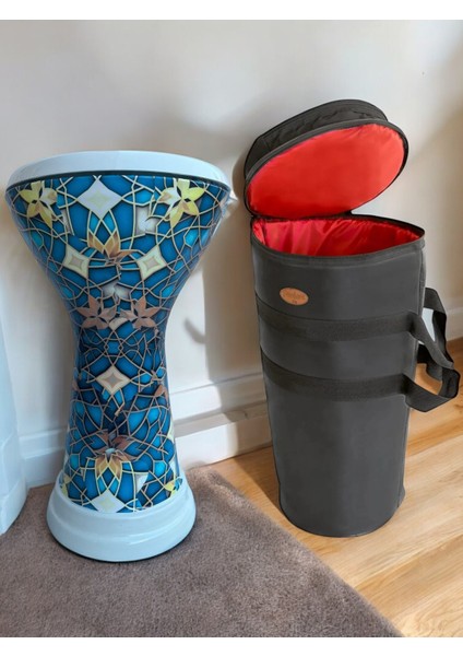Döküm Mısır Darbuka - Mozaik Desen Turkuaz - Gigbag Çanta