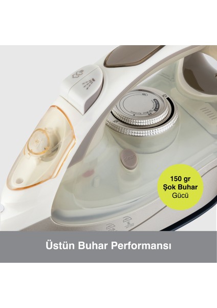 Glimmer Buharlı Ütü - Beyaz