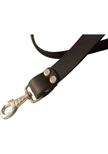 Köpek gezdirme tasması hakiki deri siyah metal zımbalı kalınlık:4mm genişlik:2,5cm uzunluk:130cm dog leash B1-1