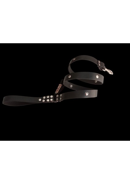 Köpek gezdirme tasması hakiki deri siyah metal zımbalı kalınlık:4mm genişlik:2,5cm uzunluk:130cm dog leash B1-1