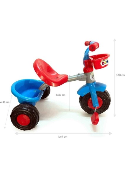 Akar Oyuncak Boni Bike Kırmızı 3 Tekerlekli Çocuk Bisikleti - Sağlam Metal Gövde