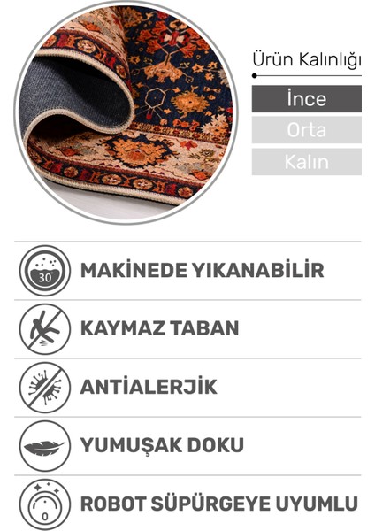 Sultan Dijital Baskılı Şönil Halı | Klasik Şıklık, Modern Konfor | Kaymaz, Yıkanabilir, Toz Tutmaz