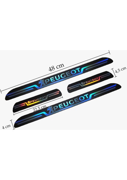 Peugeout Uyumlu Aynalı Kapı Eşiği Koruma Sticker Seti 4'lü fırsatları