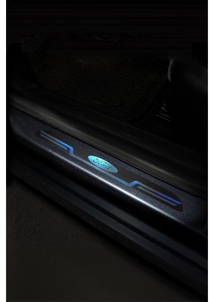 Ford Uyumlu Aynalı Kapı Eşiği Koruma Sticker Seti 4'lü