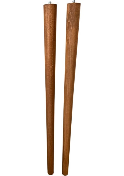 70 cm 2'li Açık Meşe Masa Ayağı Üst Ölçü 5.5 cm – Vidalı ve Aparatlı | Doğal Ahşap Mobilya Ayağı