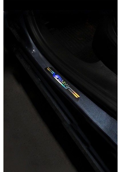 Bmw Uyumlu Aynalı Kapı Eşiği Koruma Sticker Seti 4'lü Gümüş modelleri